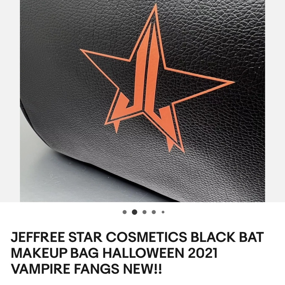 JEFFREE STAR COSMETICS BLACK BAT MAKEUP BAG HALLOWEEN 2021 VAMPIRE FANGS NEW!! - Picture 3 of 7